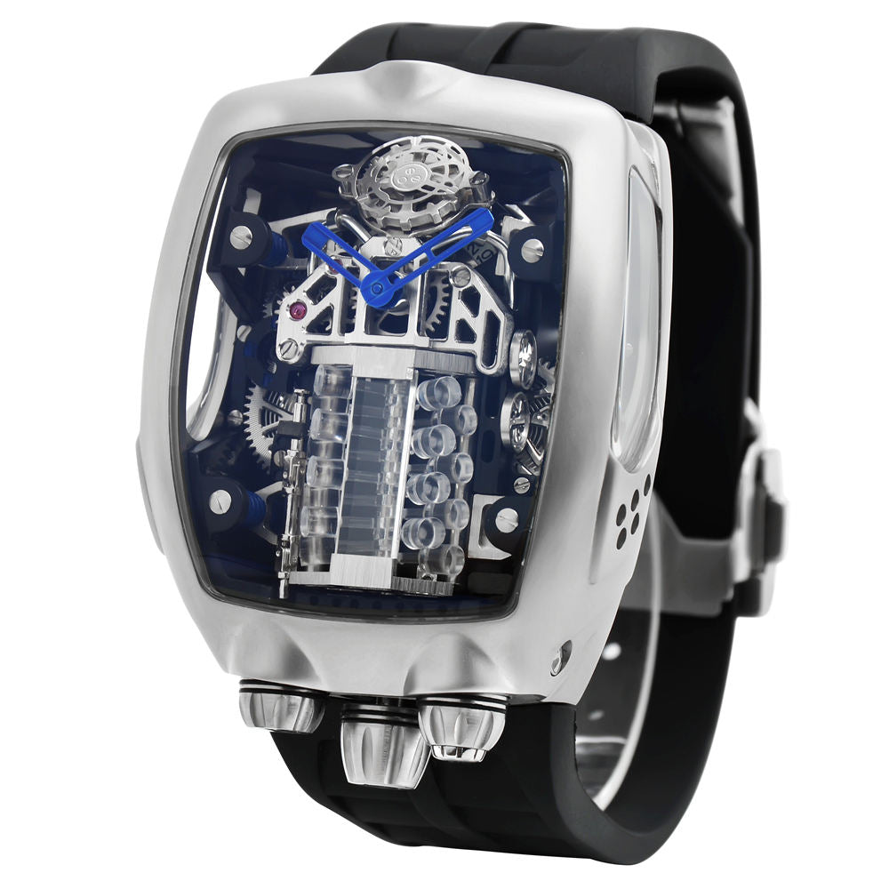 Bugatti Mechanical Skeleton Watch – Luxury Automatic Movement, Rubber Strap