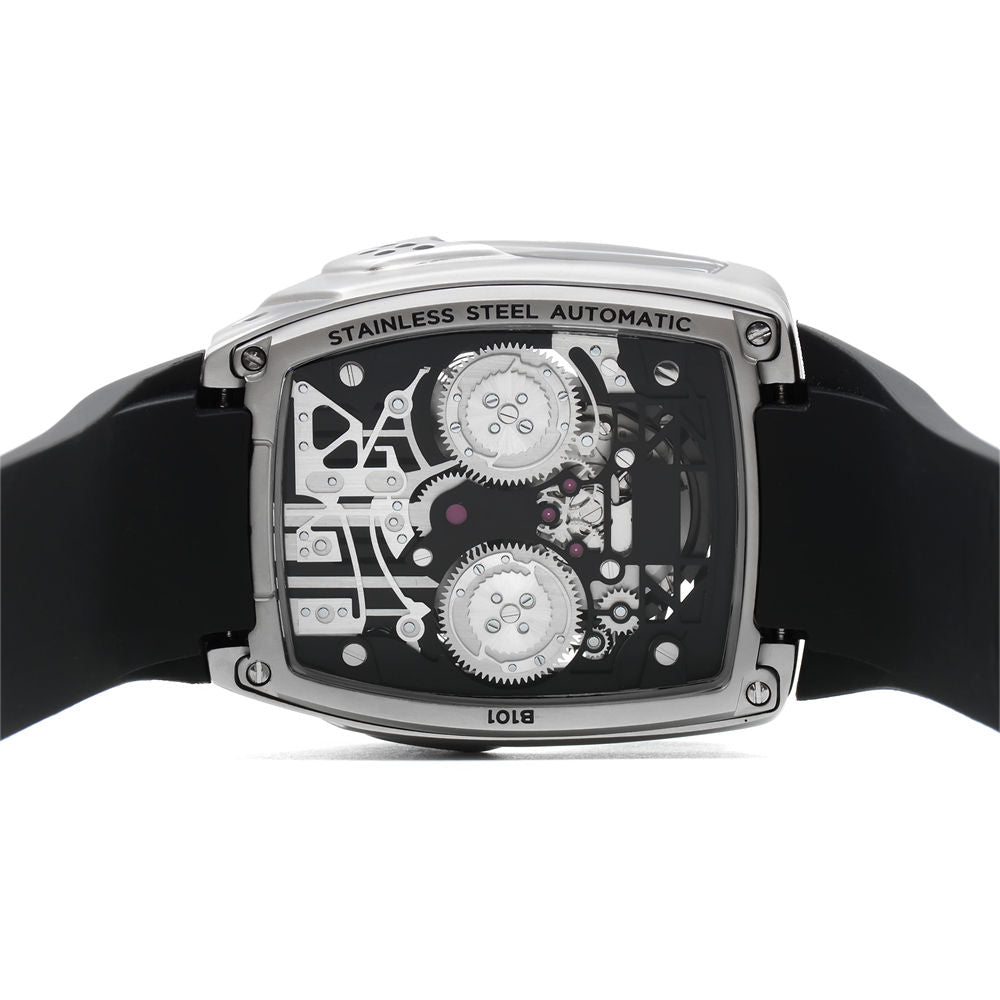 Bugatti Mechanical Skeleton Watch – Luxury Automatic Movement, Rubber Strap