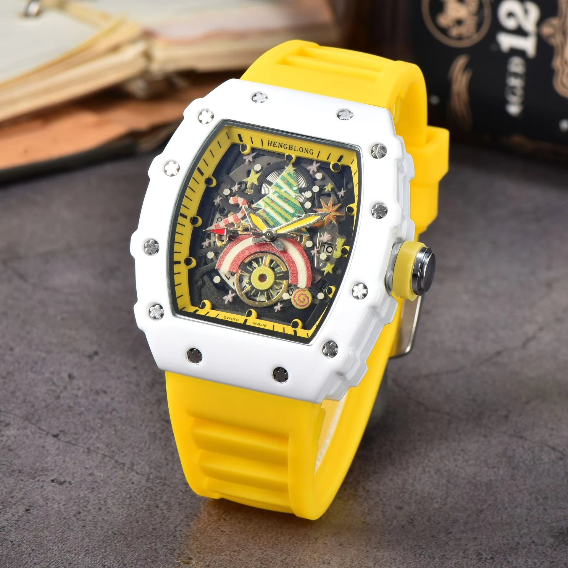 "Richard Mille Style Hengbolong Automatic Luxury Watch – Starry Sky Dial Design"