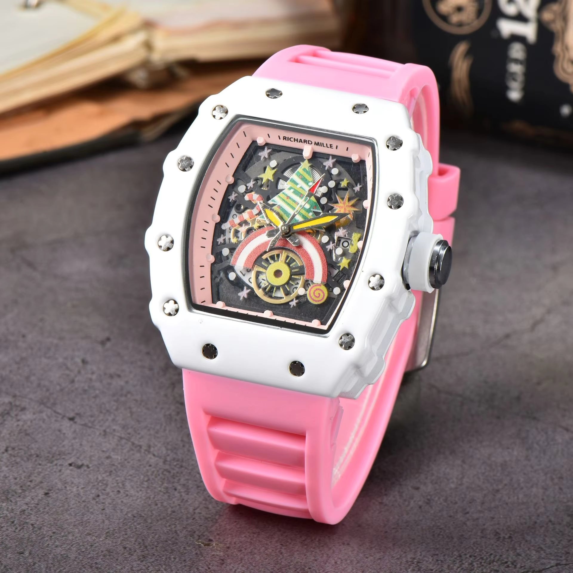 "Richard Mille Style Hengbolong Automatic Luxury Watch – Starry Sky Dial Design"