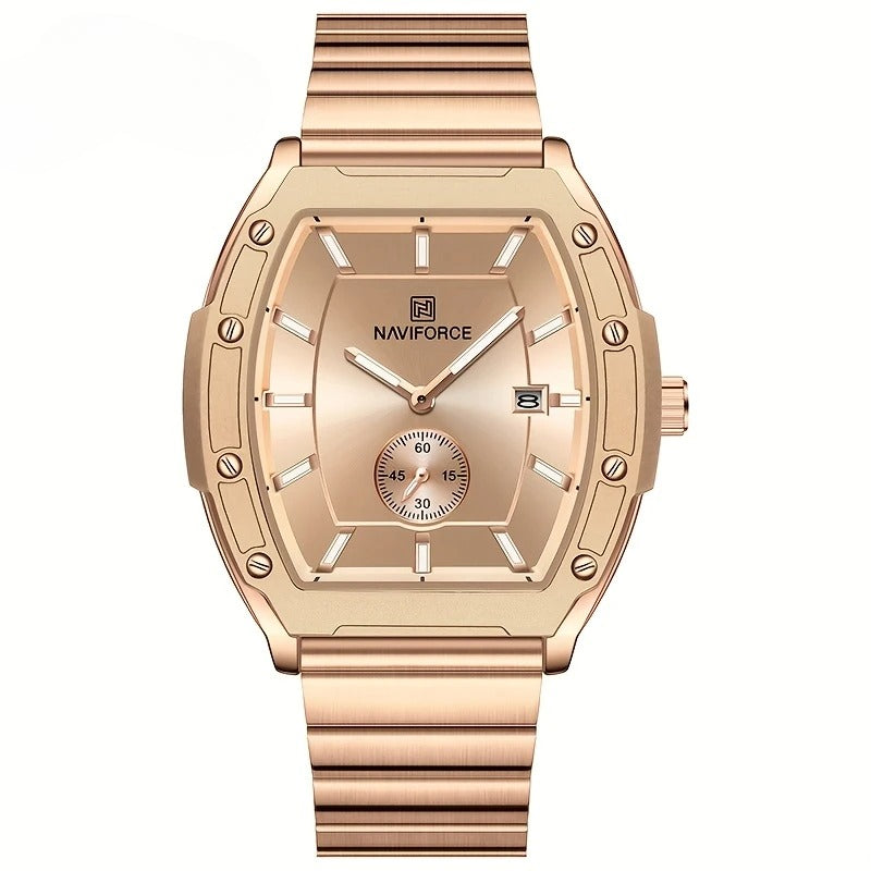 Stylish Men's Luxury Watch – Full Stainless Steel, Waterproof, Classic Dial