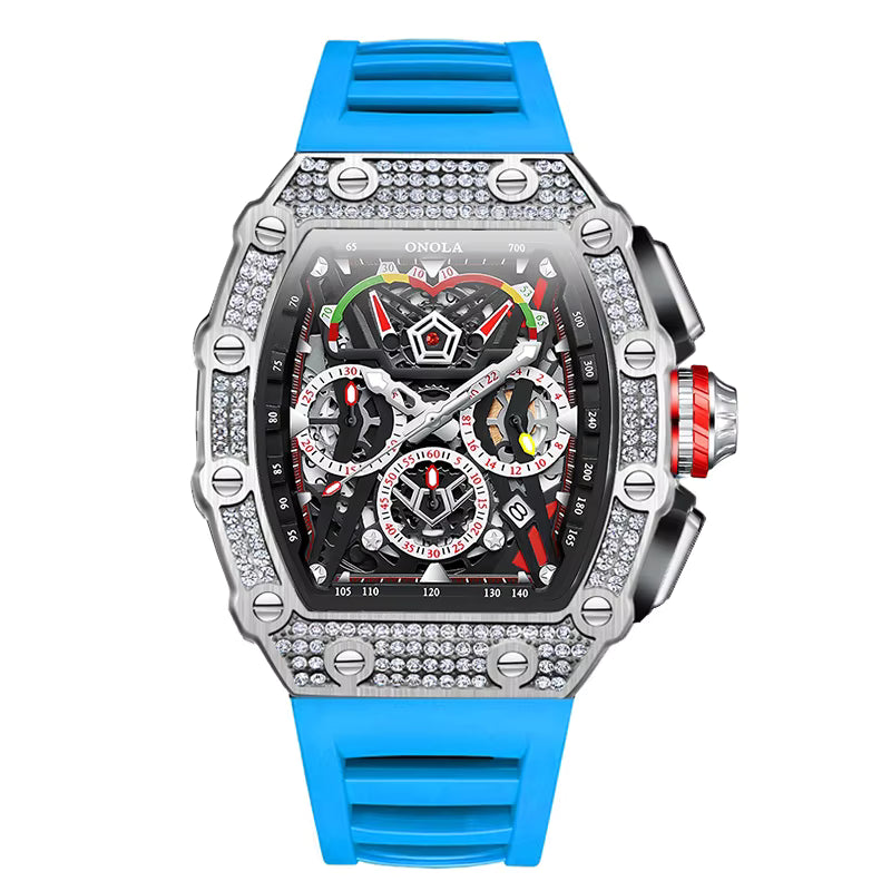 Richard Mille Masterpiece Skeleton Tourbillon-Inspired Watch with Full Diamond Bezel