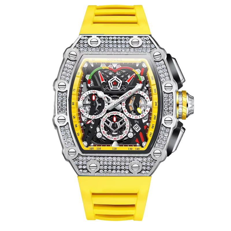 Richard Mille Masterpiece Skeleton Tourbillon-Inspired Watch with Full Diamond Bezel