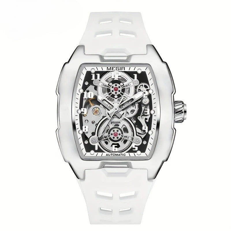 Luxury Skeleton Automatic Mechanical Watch for Men, Sport Style,  Transparent Dial, Precision Movement