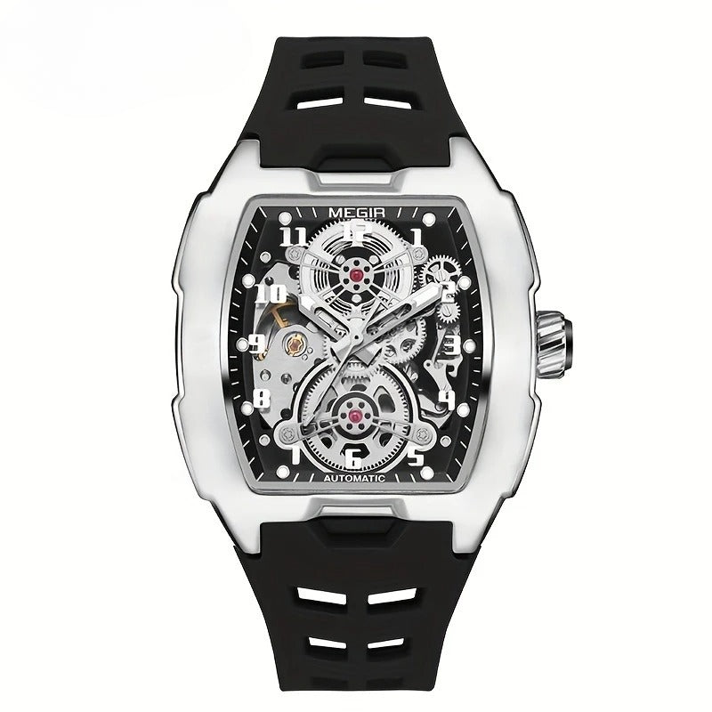 Luxury Skeleton Automatic Mechanical Watch for Men, Sport Style,  Transparent Dial, Precision Movement