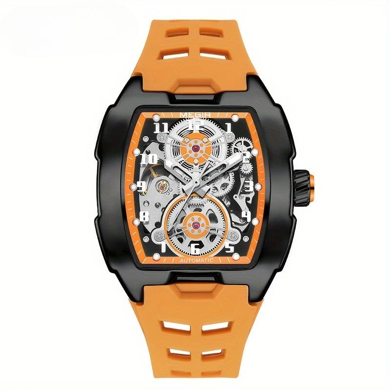 Luxury Skeleton Automatic Mechanical Watch for Men, Sport Style,  Transparent Dial, Precision Movement